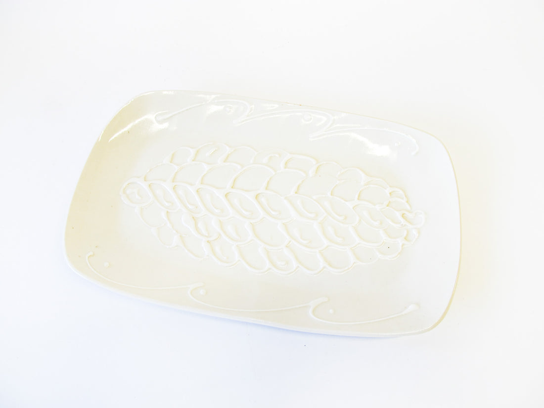 Lampert Pressed White Clay Dish with Raised Finish Detailing