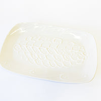 Lampert Pressed White Clay Dish with Raised Finish Detailing