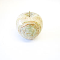 Pink and Green Vintage Onyx Apple with Brass Stem