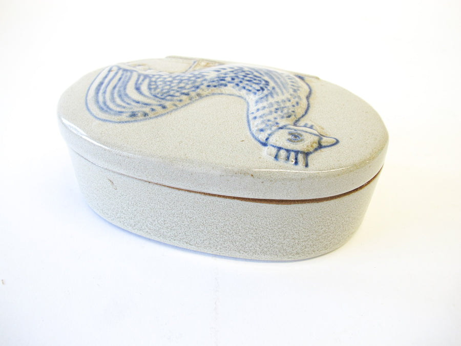 Ceramic Stoneware Japanese Studio Pottery Rooster Box