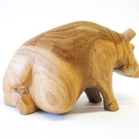 Marbled Wood Carved Hippo