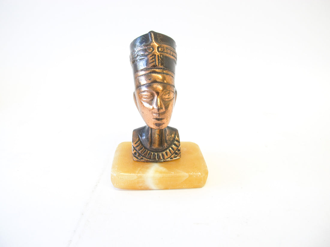 Egyptian Brass Head on Onxy Base