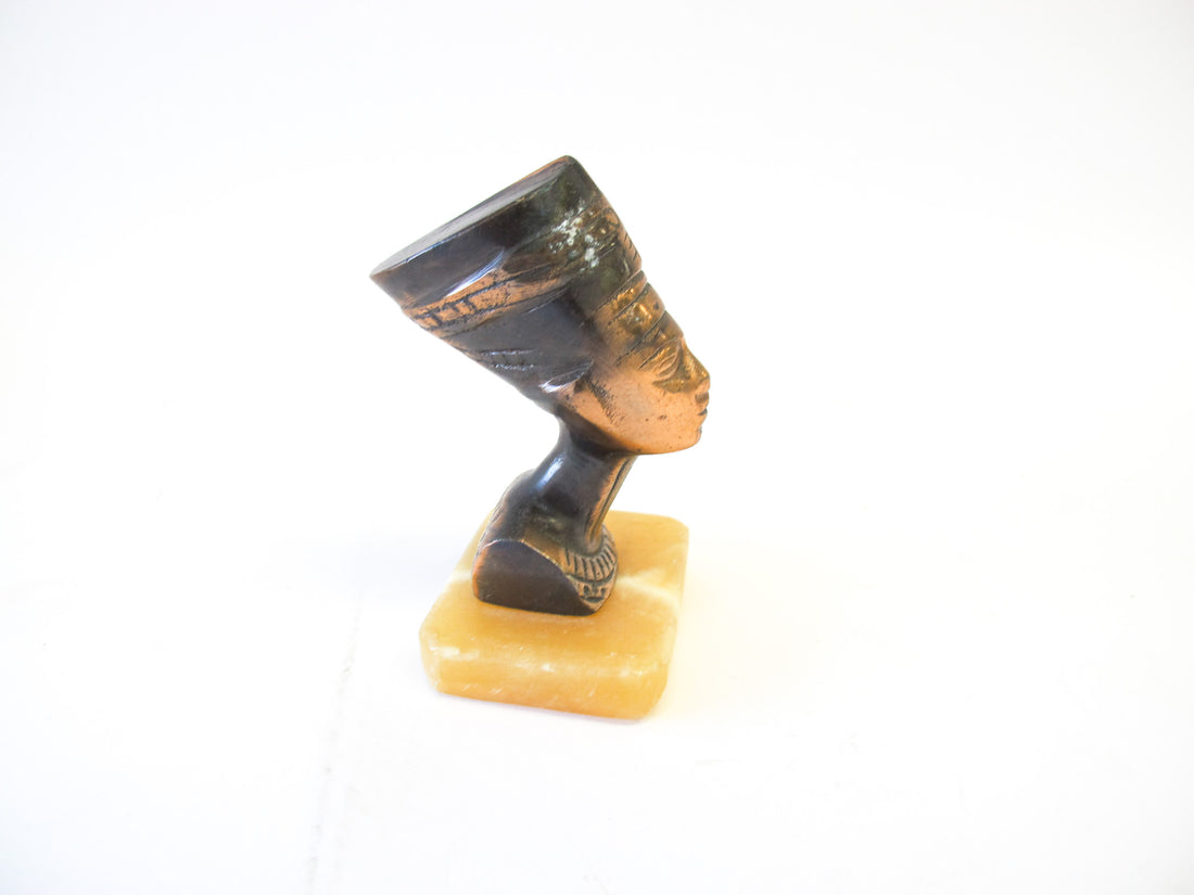 Egyptian Brass Head on Onxy Base