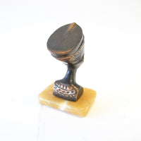 Egyptian Brass Head on Onxy Base