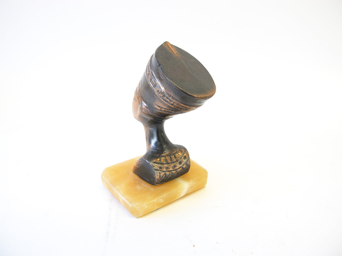 Egyptian Brass Head on Onxy Base