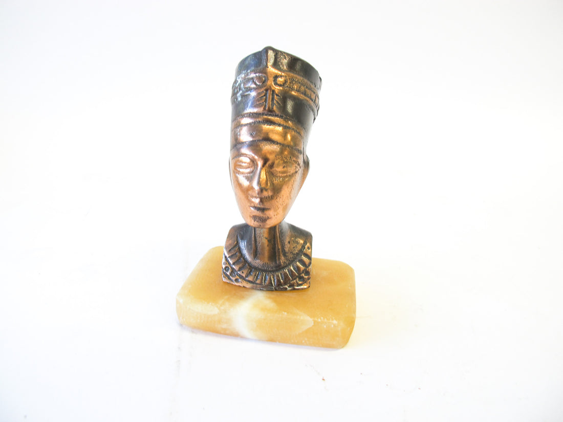 Egyptian Brass Head on Onxy Base