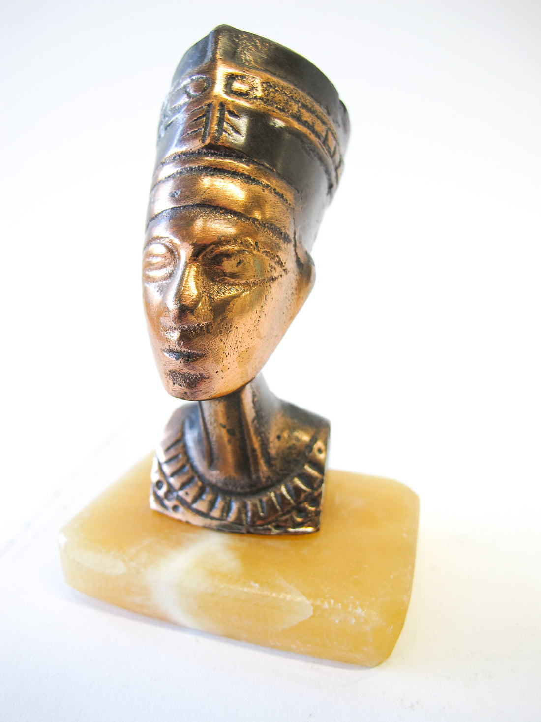 Egyptian Brass Head on Onxy Base