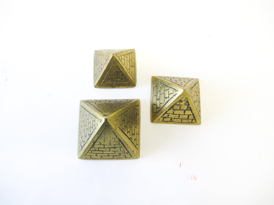 Stacking Brass Pyramids Set of 3