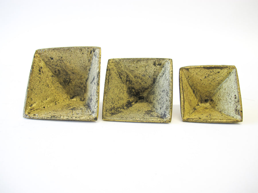 Stacking Brass Pyramids Set of 3