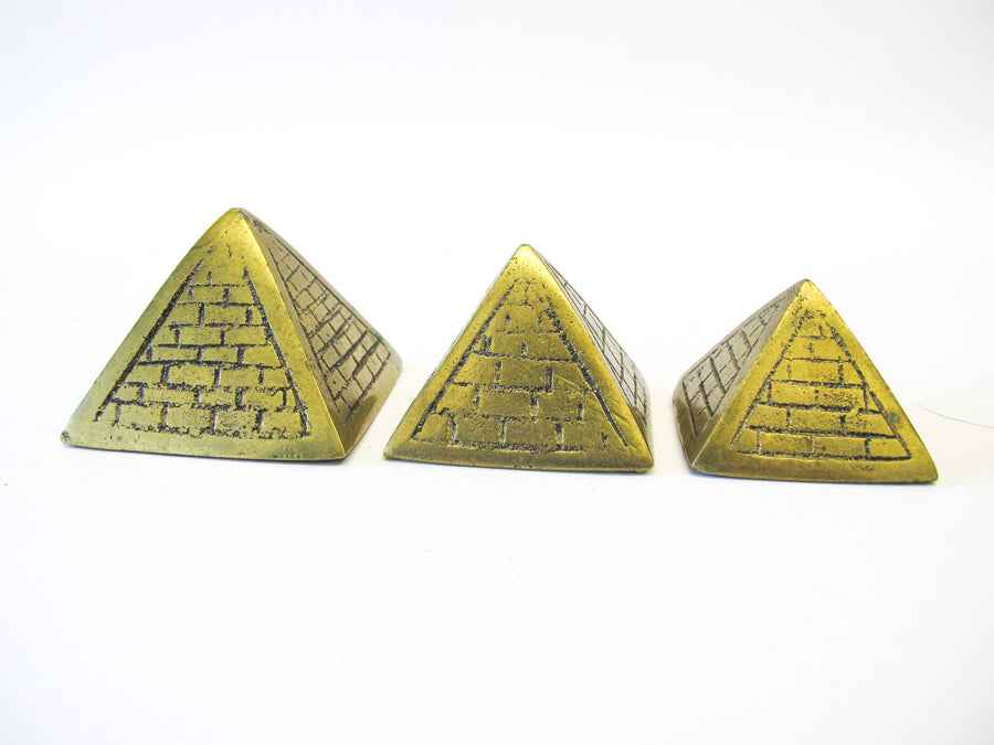 Stacking Brass Pyramids Set of 3