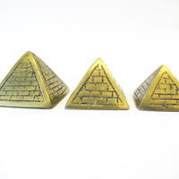 Stacking Brass Pyramids Set of 3