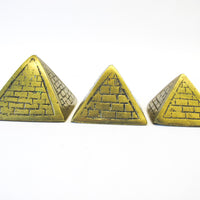 Stacking Brass Pyramids Set of 3