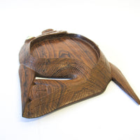 Native Hawaiian Wood Art Carved Fish Dish