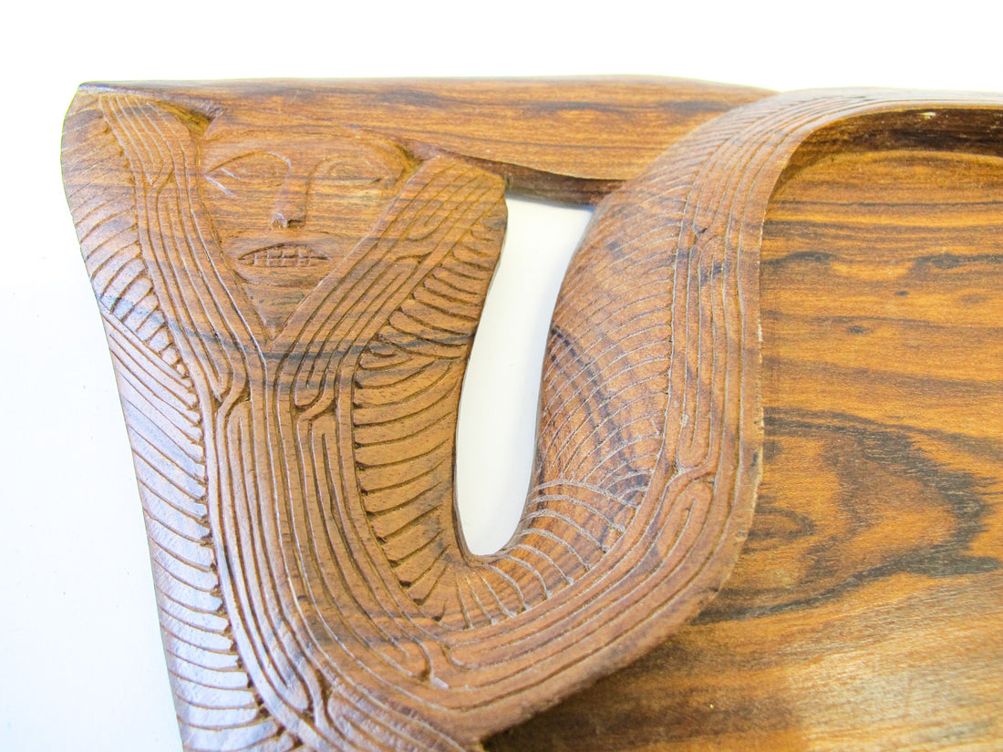 Native Hawaiian Wood Art Carved Fish Dish