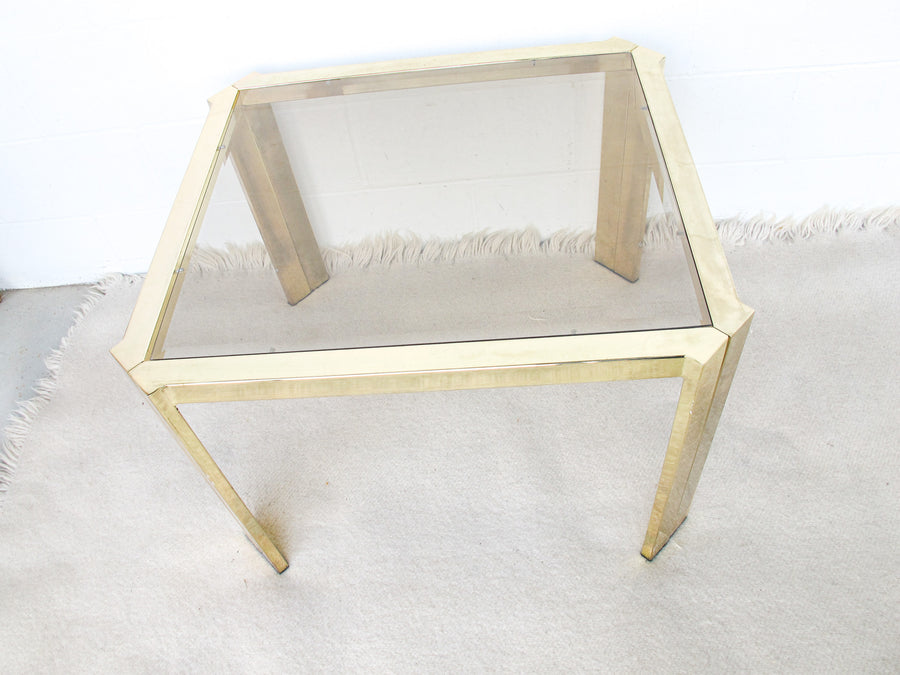 Brass and Glass Side End Table