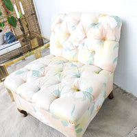 Floral Tufted Oversized Vintage Traditional Chair