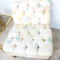 Floral Tufted Oversized Vintage Traditional Chair