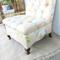 Floral Tufted Oversized Vintage Traditional Chair