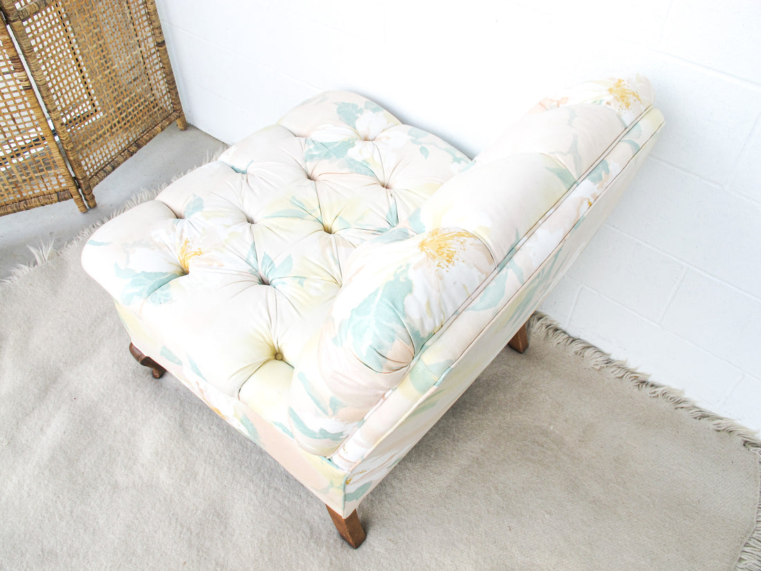 Floral Tufted Oversized Vintage Traditional Chair