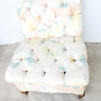 Floral Tufted Oversized Vintage Traditional Chair