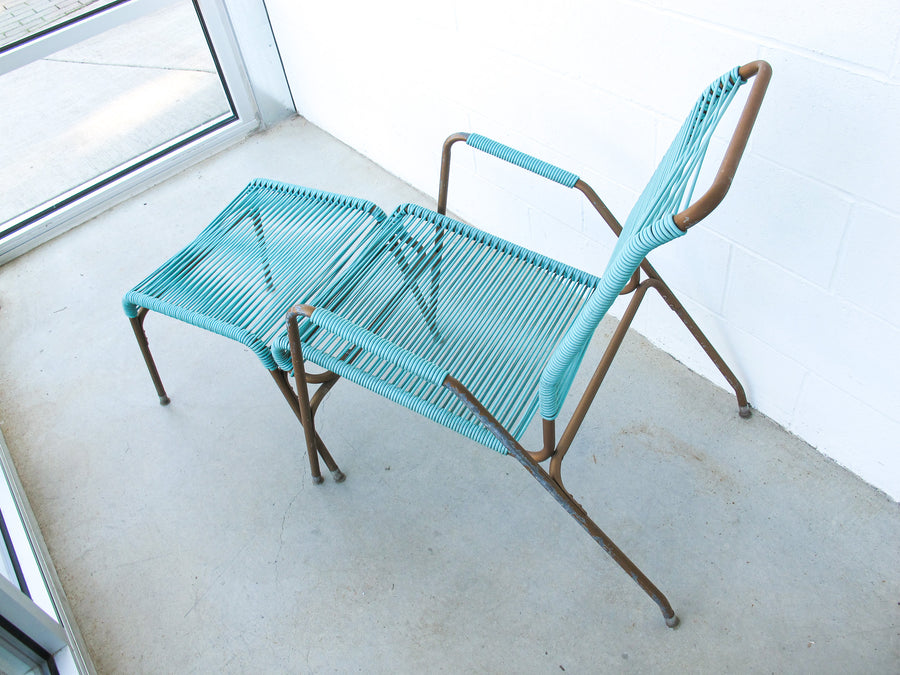 Ames Aire Midcentury Teal and Gold Patio Furniture