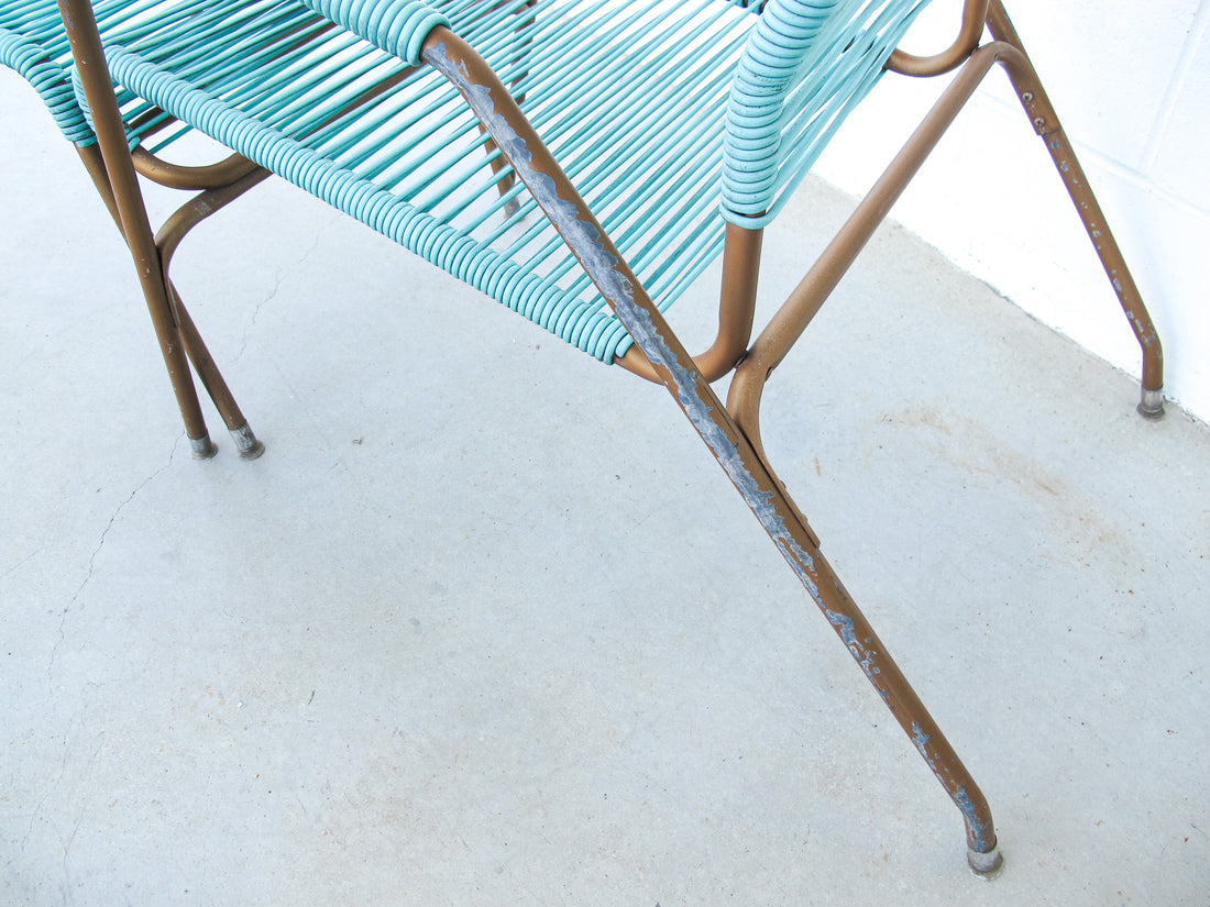 Ames Aire Midcentury Teal and Gold Patio Furniture