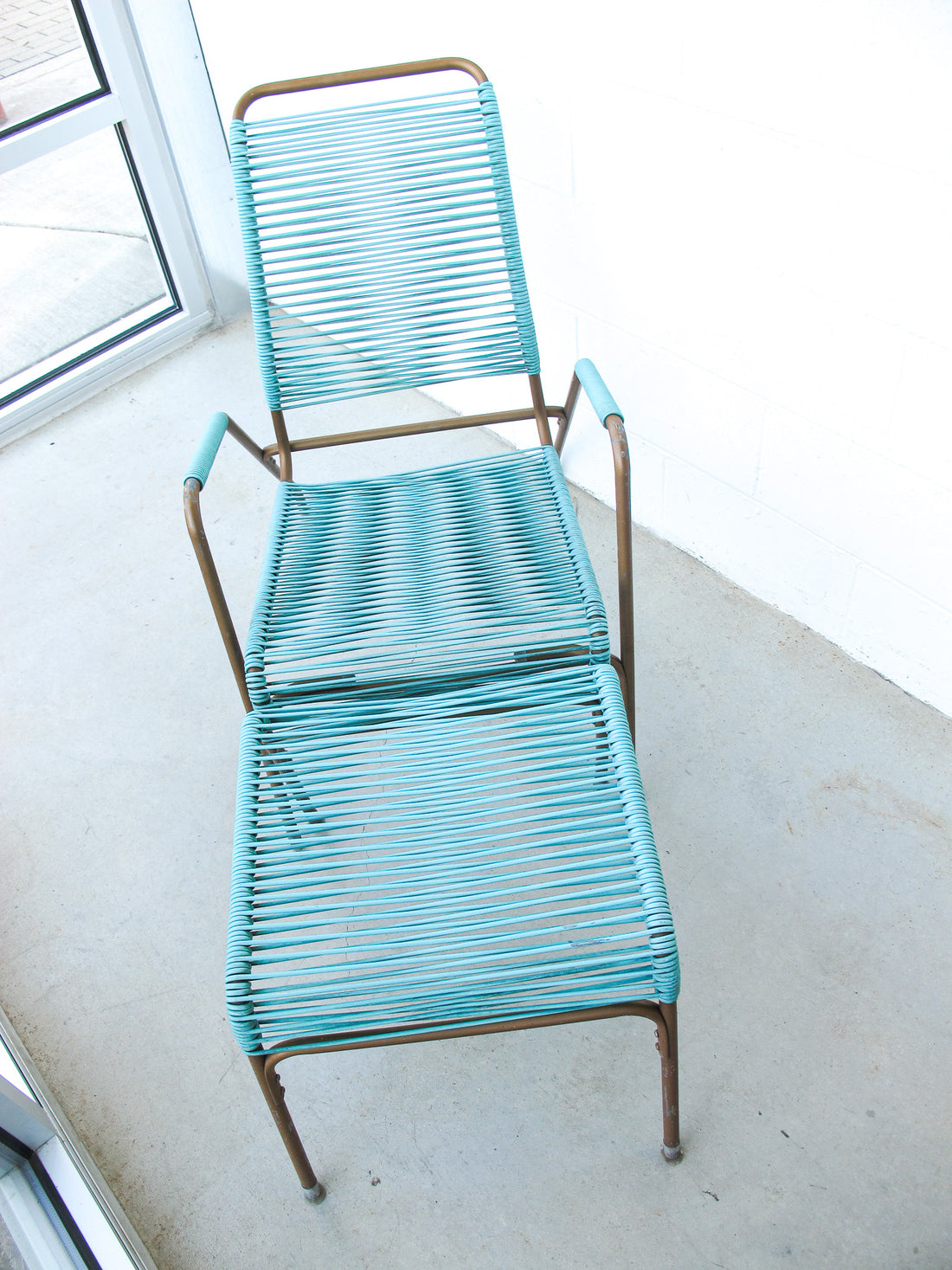 Ames Aire Midcentury Teal and Gold Patio Furniture