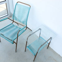 Ames Aire Midcentury Teal and Gold Patio Furniture