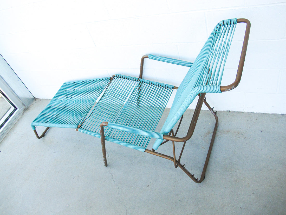 Ames Aire Midcentury Teal and Gold Patio Furniture