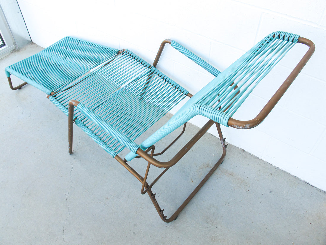 Ames Aire Midcentury Teal and Gold Patio Furniture