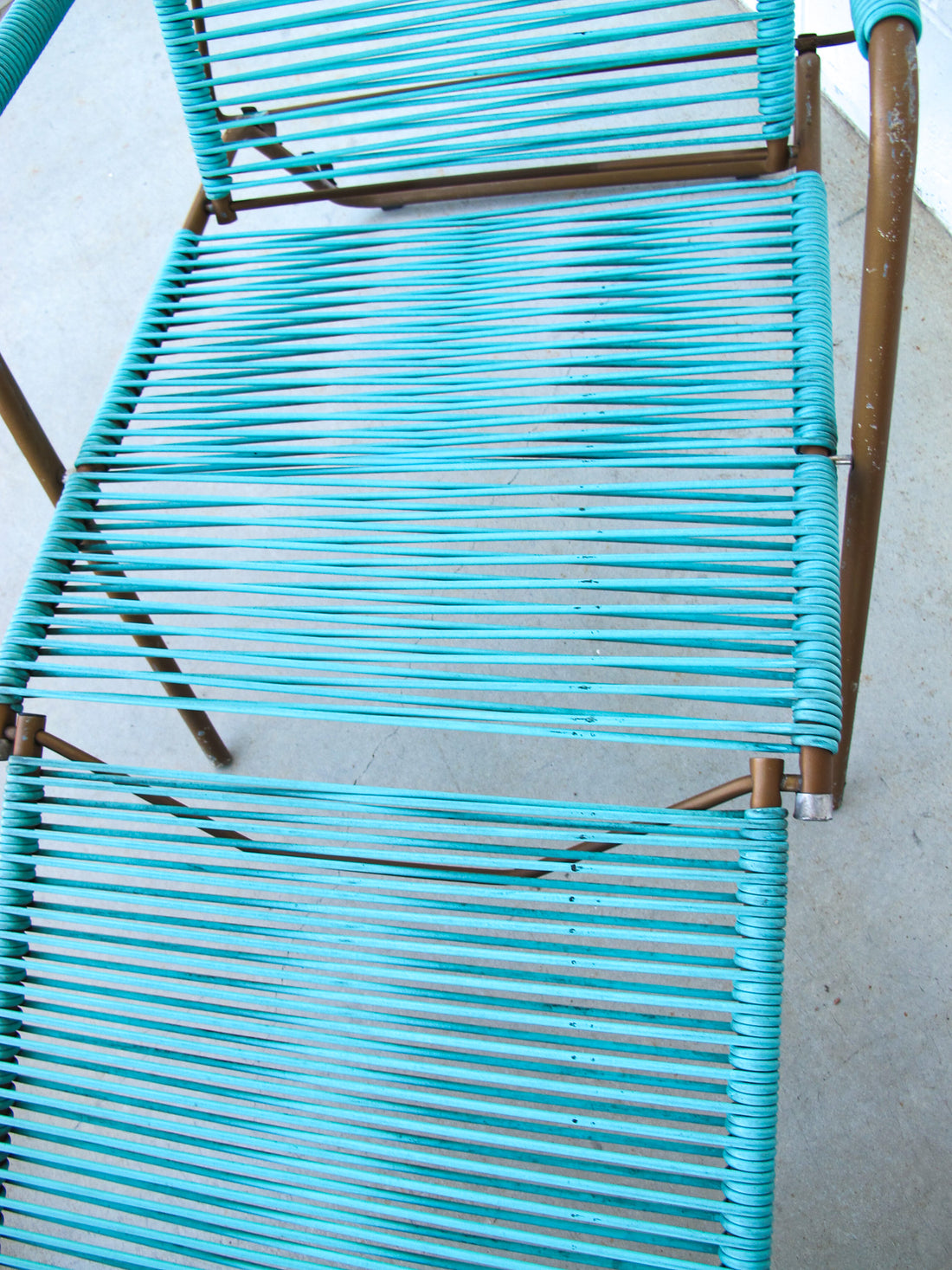 Ames Aire Midcentury Teal and Gold Patio Furniture