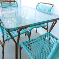 Ames Aire Midcentury Teal and Gold Patio Furniture