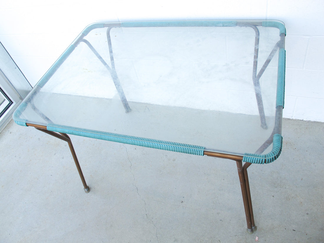 Ames Aire Midcentury Teal and Gold Patio Furniture