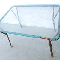 Ames Aire Midcentury Teal and Gold Patio Furniture