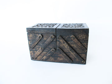 Folding Layered Hobby/Jewelry Box - Dark Wood