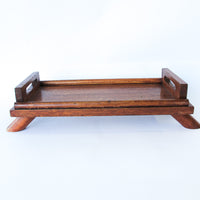 Short Wooden Tray with Legs