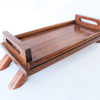 Short Wooden Tray with Legs