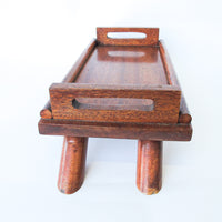 Short Wooden Tray with Legs