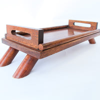 Short Wooden Tray with Legs