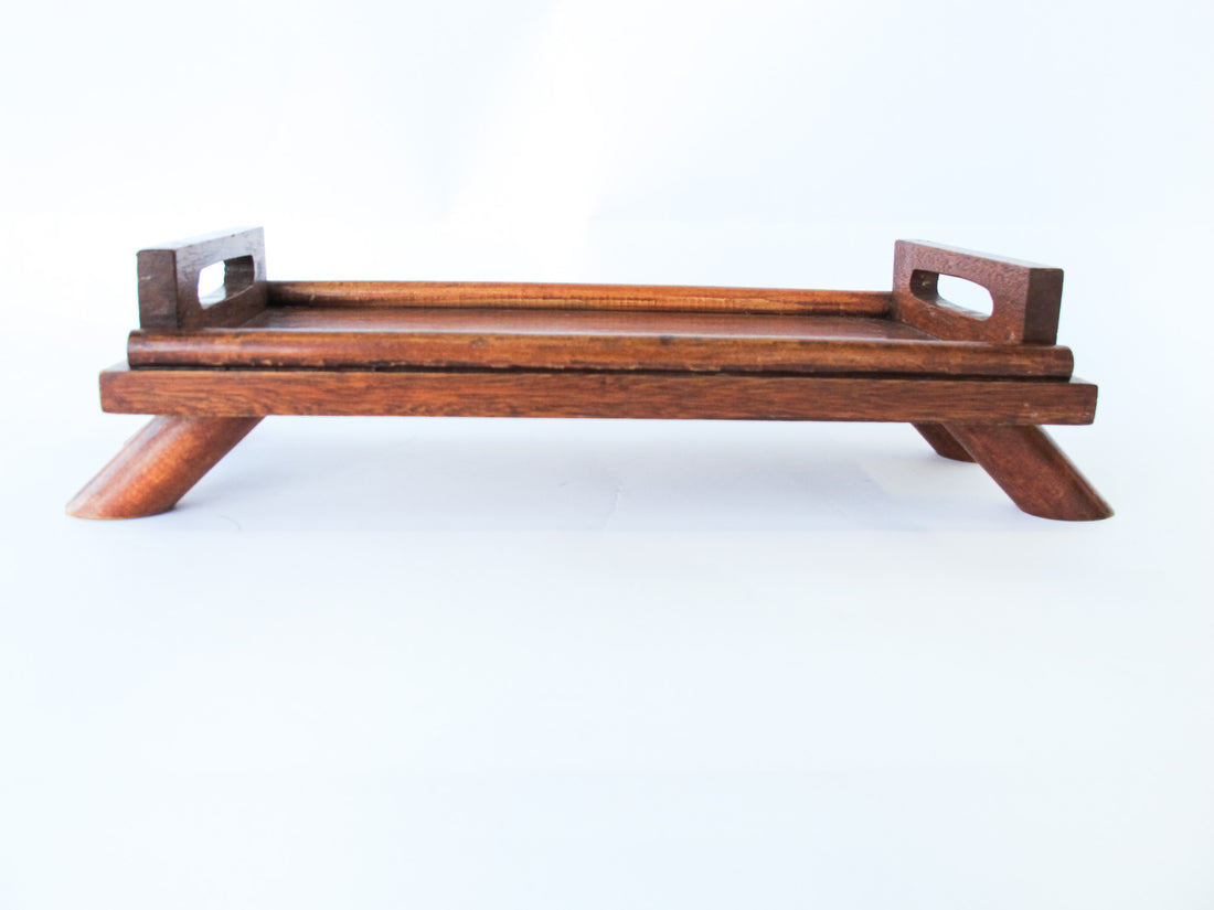 Short Wooden Tray with Legs