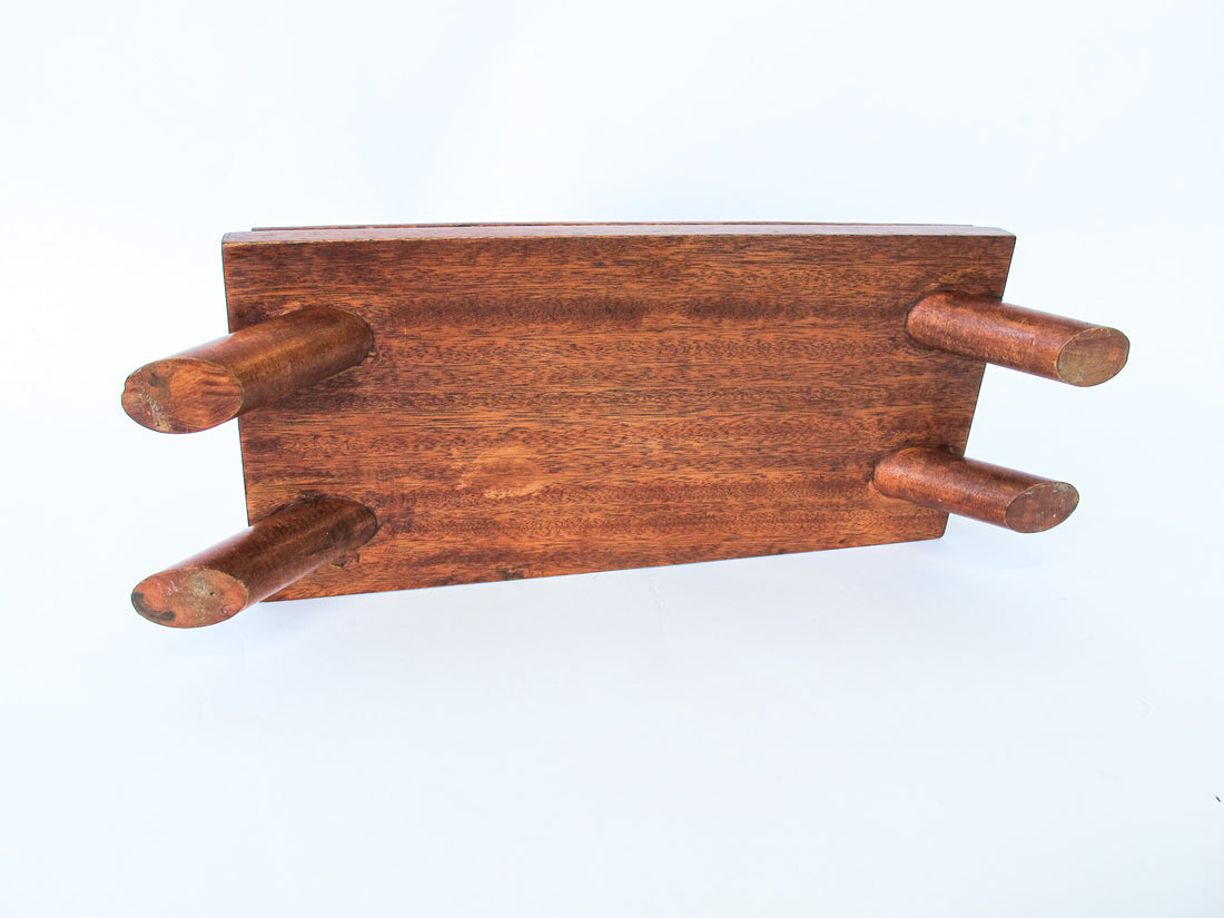 Short Wooden Tray with Legs