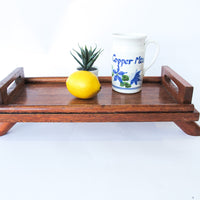 Short Wooden Tray with Legs