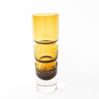 Dark Amber Hand Blown Glass Midcentury Vase