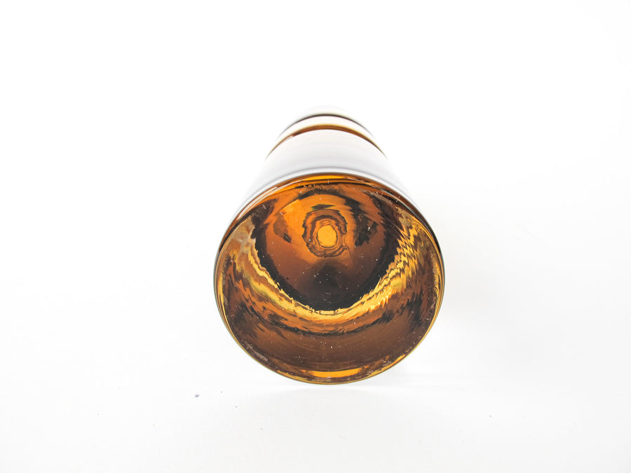 Dark Amber Hand Blown Glass Midcentury Vase