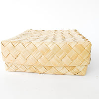 Woven Palm Frond Square Box Oahu Hawaii