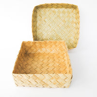 Woven Palm Frond Square Box Oahu Hawaii