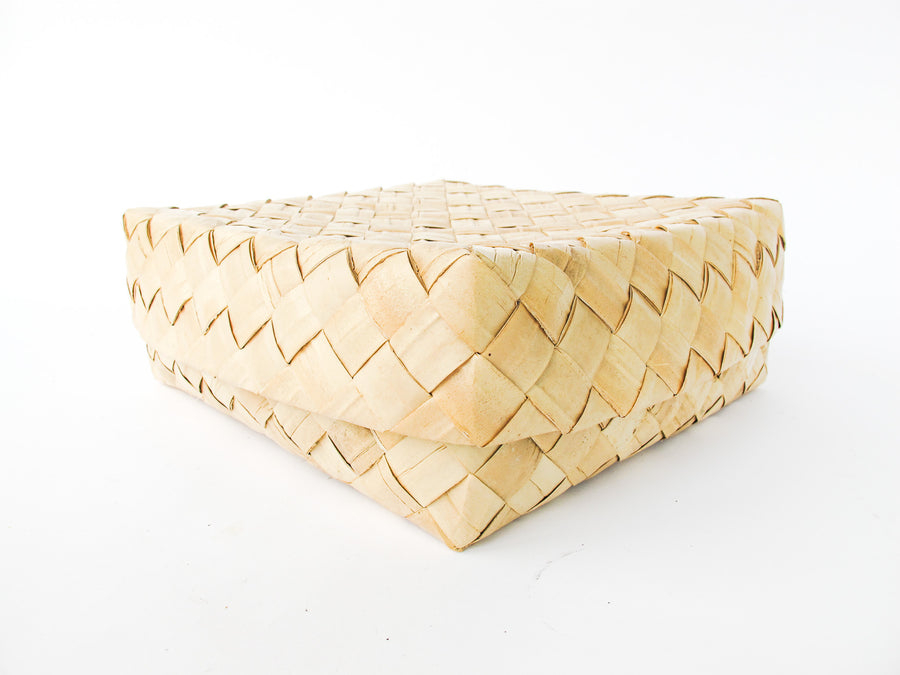 Woven Palm Frond Square Box Oahu Hawaii