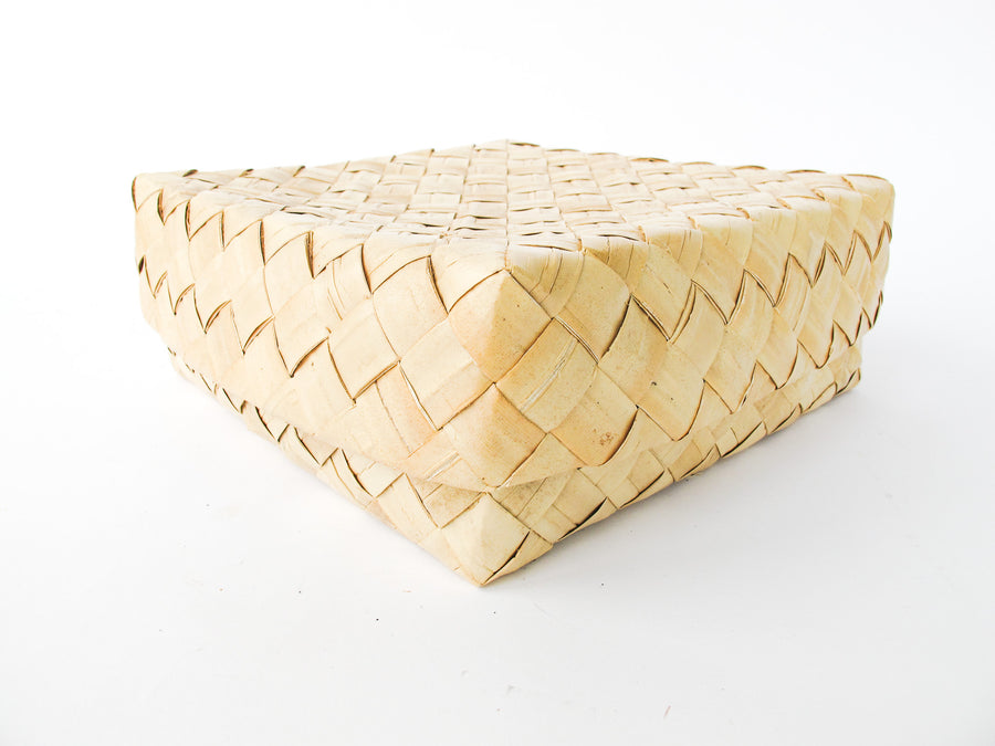 Woven Palm Frond Square Box Oahu Hawaii