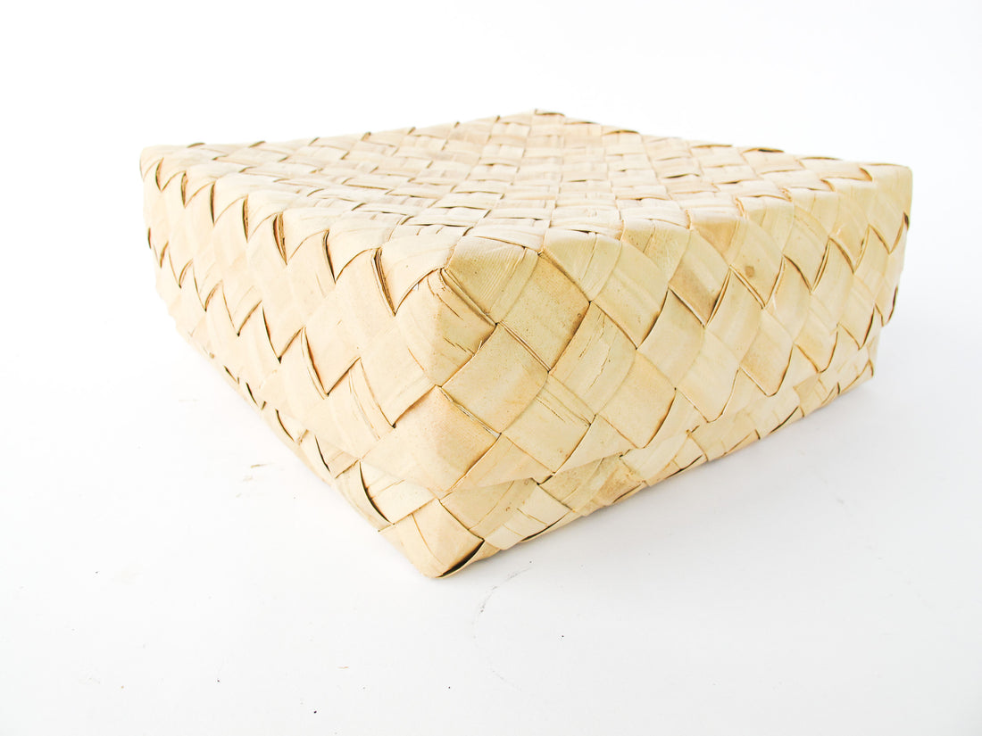 Woven Palm Frond Square Box Oahu Hawaii