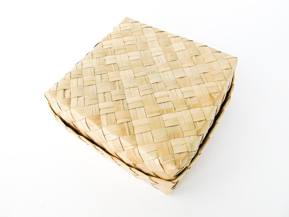 Woven Palm Frond Square Box Oahu Hawaii